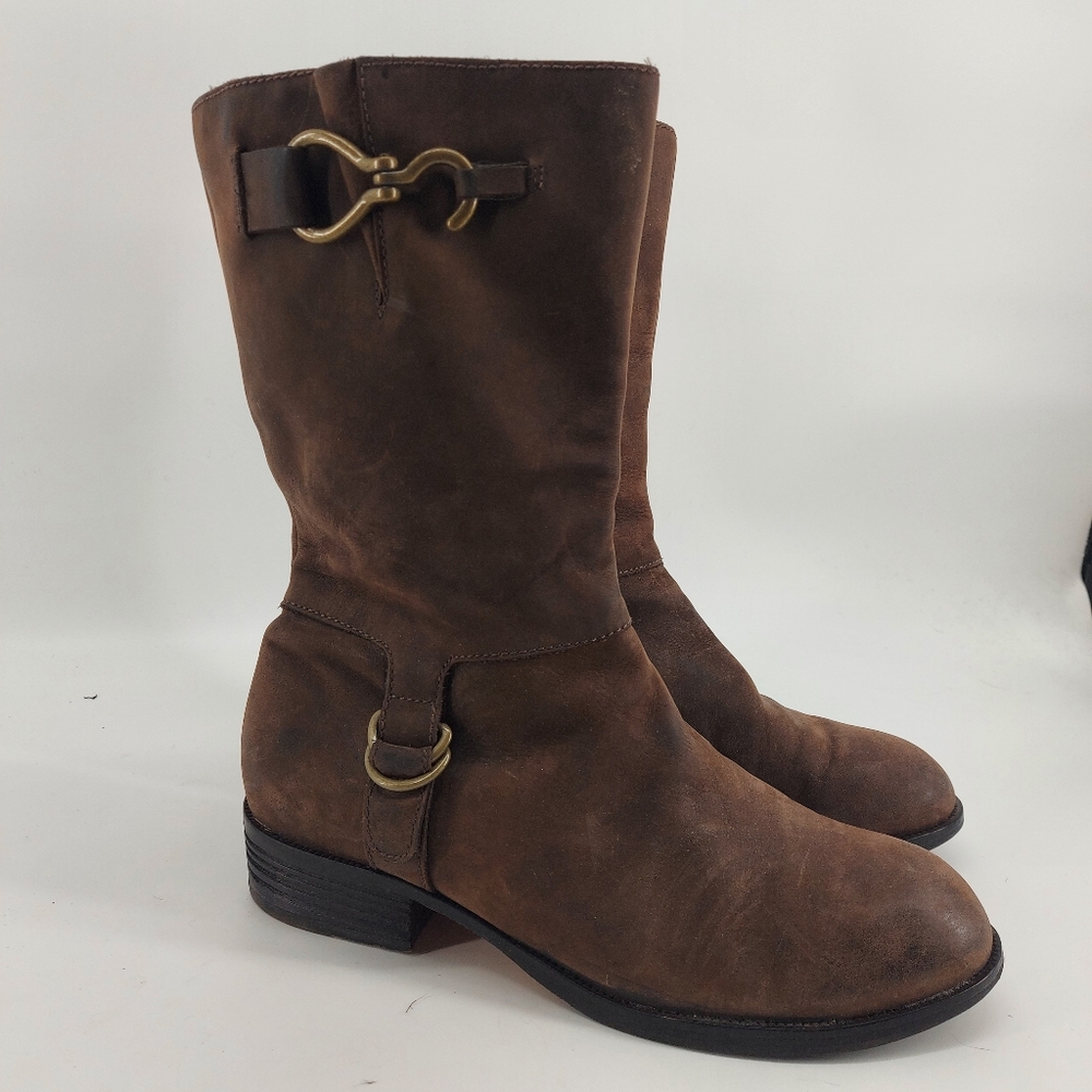 Cole Haan x Nike Air brown leather riding boots